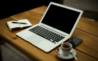 a laptop on a desk