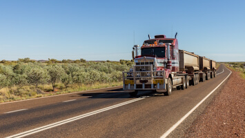 a large road train truck